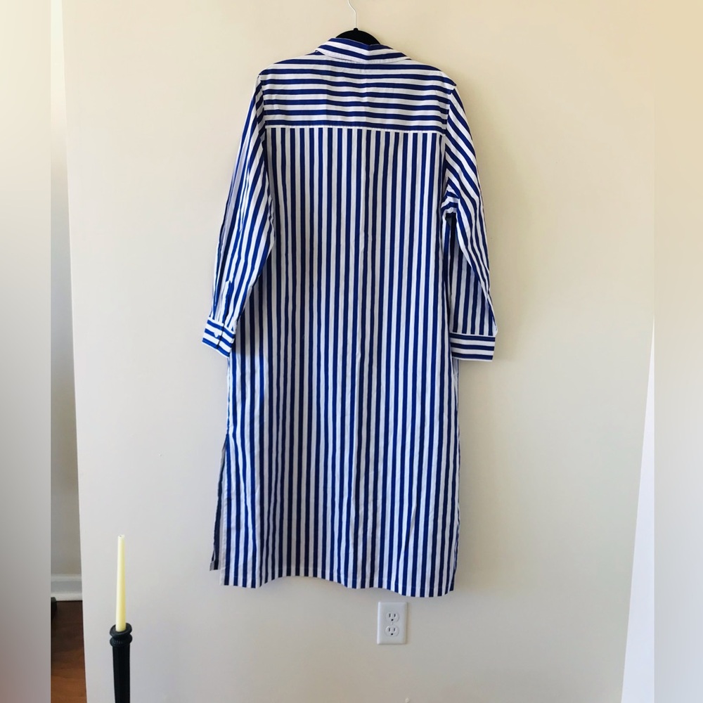 Steve Madden Striped Duster Long Sleeved Button Down Shirt Dress, NWT Size Large - Picture 13 of 14